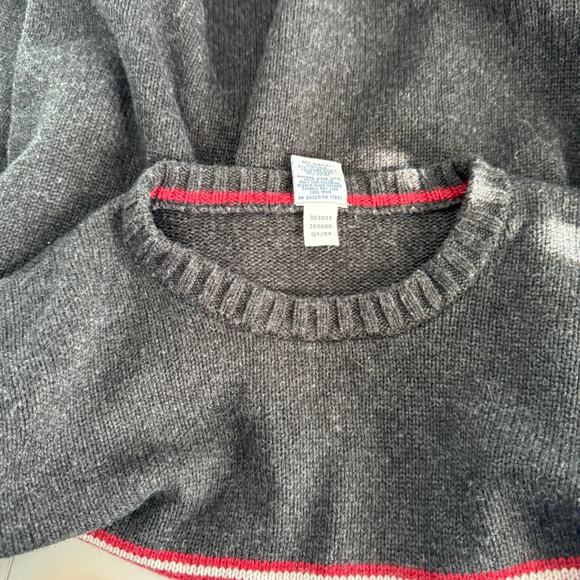 Vintage Old Navy Sweater Lambswool Blend XL Crewneck Striped Y2K Mens Gray - Picture 6 of 8